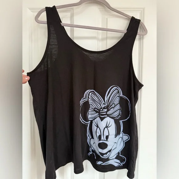 Disney Parks Black Minnie Mouse Tank with Bow & Open Back Detail - Picture 1 of 5